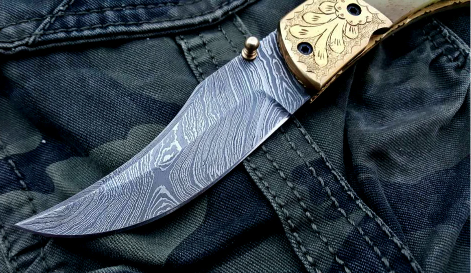Custom Handmade Damascus Steel Folding Pocket Knife - Image 6