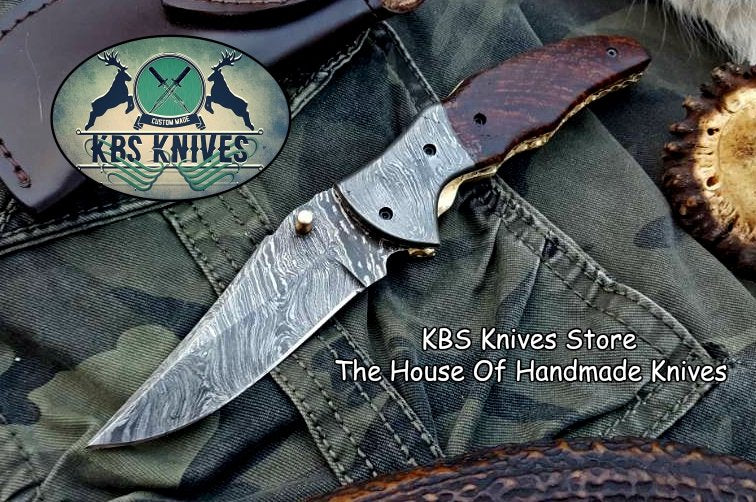 Custom Handmade Damascus Steel Folding Pocket Knife - Image 2