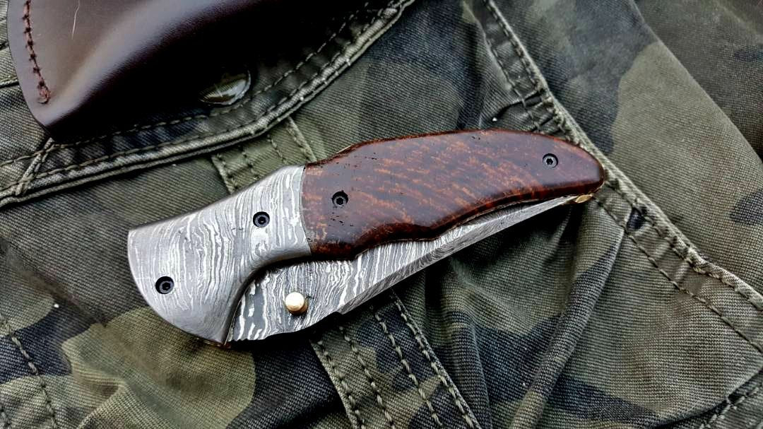 Custom Handmade Damascus Steel Folding Pocket Knife - Image 6