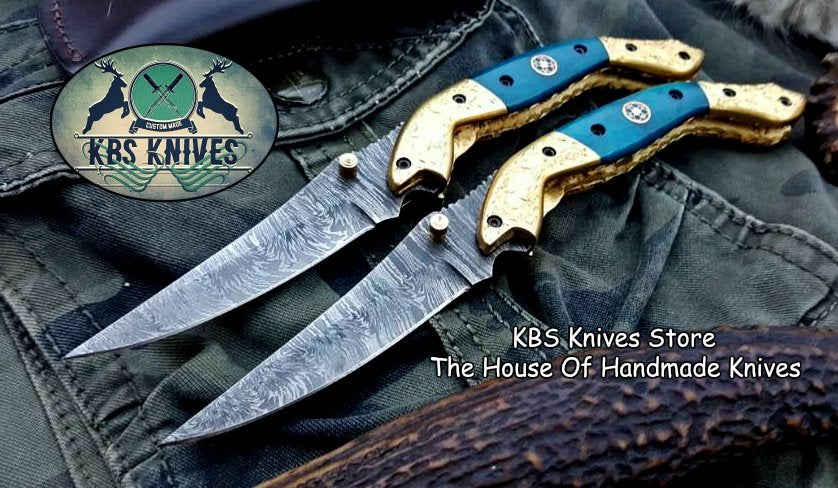 Custom Handmade Damascus Steel Folding Pocket Knives ( Deal ) - Image 2