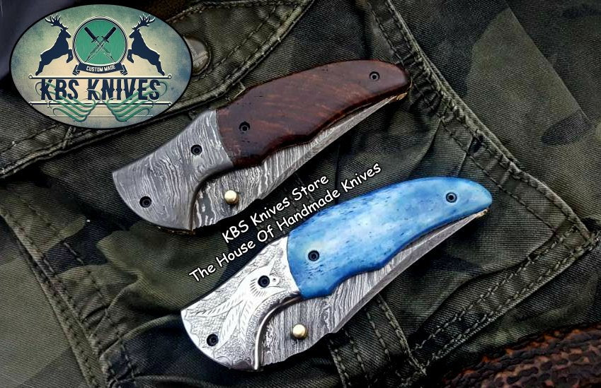 Custom Handmade Damascus Steel Folding Pocket Knives ( Deal ) - Image 6