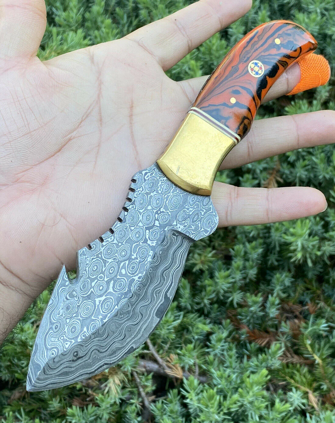 Custom Handmade Damascus Steel Guthook Knife - Image 3