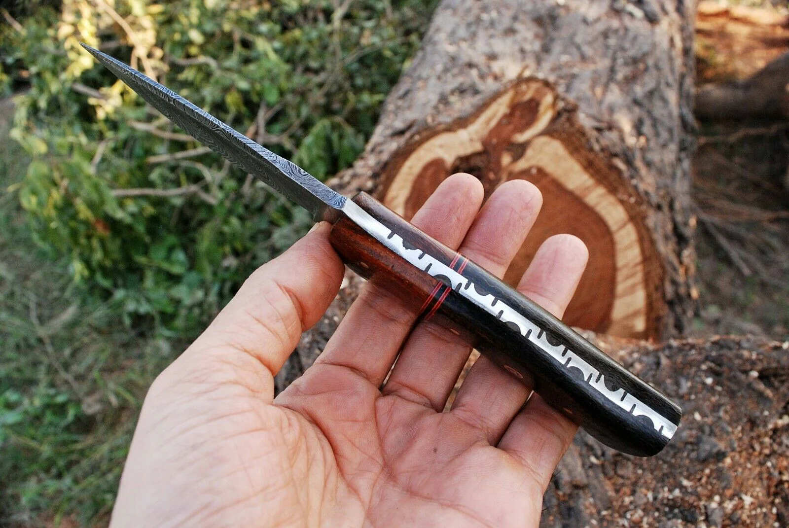 Custom Handmade Damascus Steel Hunting Knife - Image 4