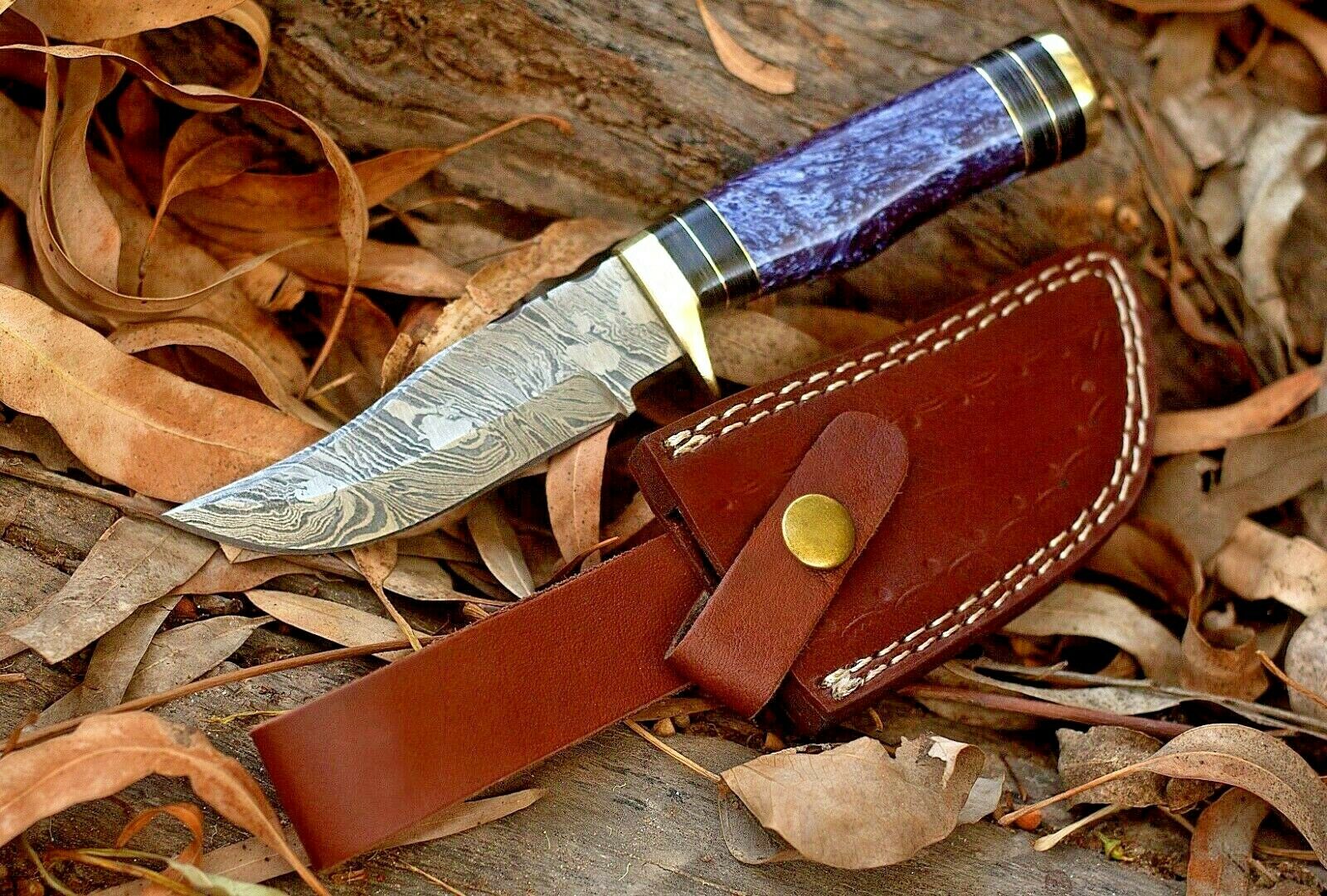 Custom Handmade Damascus Steel Hunting Knife - Image 2