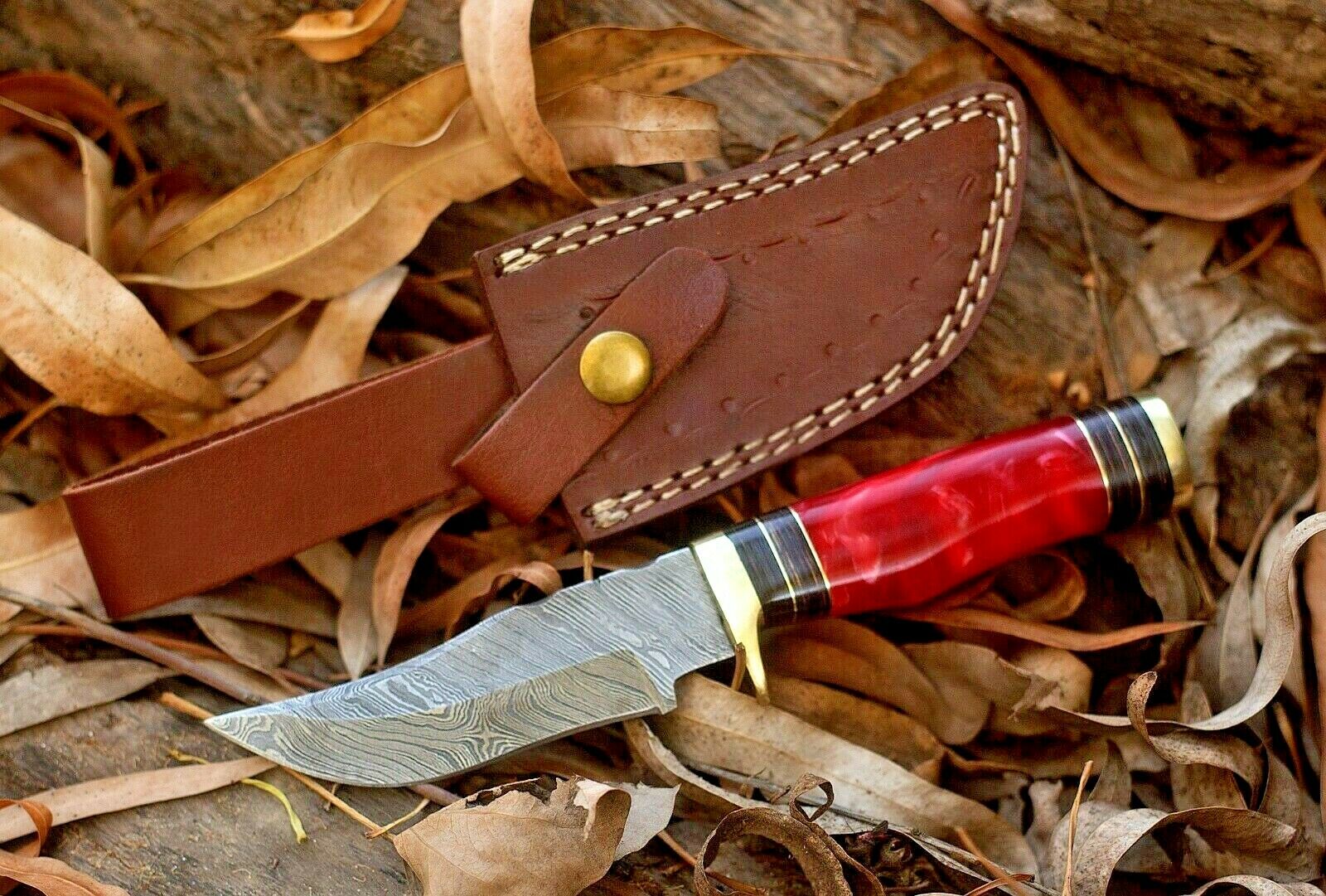 Custom Handmade Damascus Steel Hunting Knife - Image 2