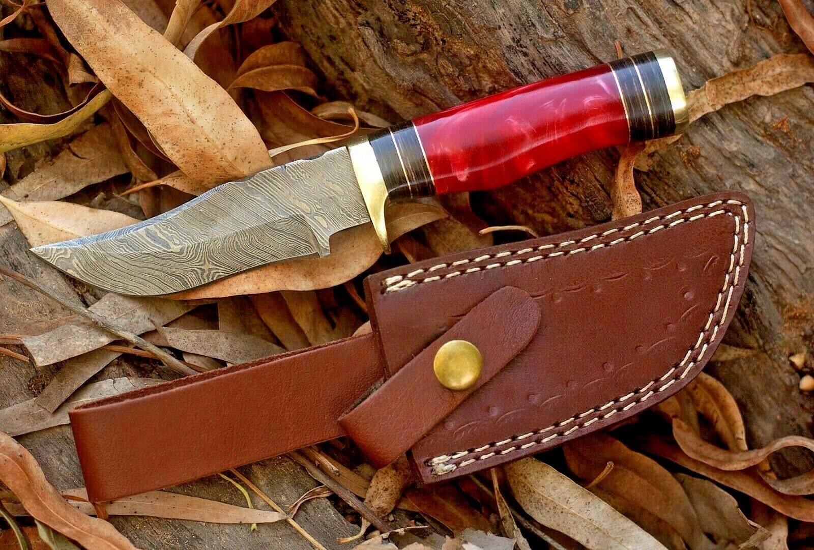 Custom Handmade Damascus Steel Hunting Knife - Image 3