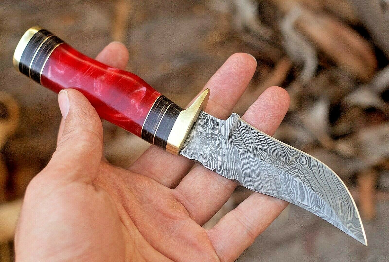 Custom Handmade Damascus Steel Hunting Knife - Image 4