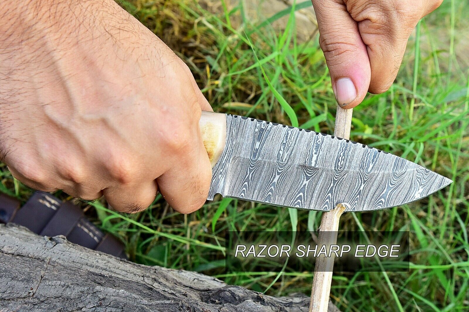 Custom Handmade Damascus Steel Hunting Knife - Image 3