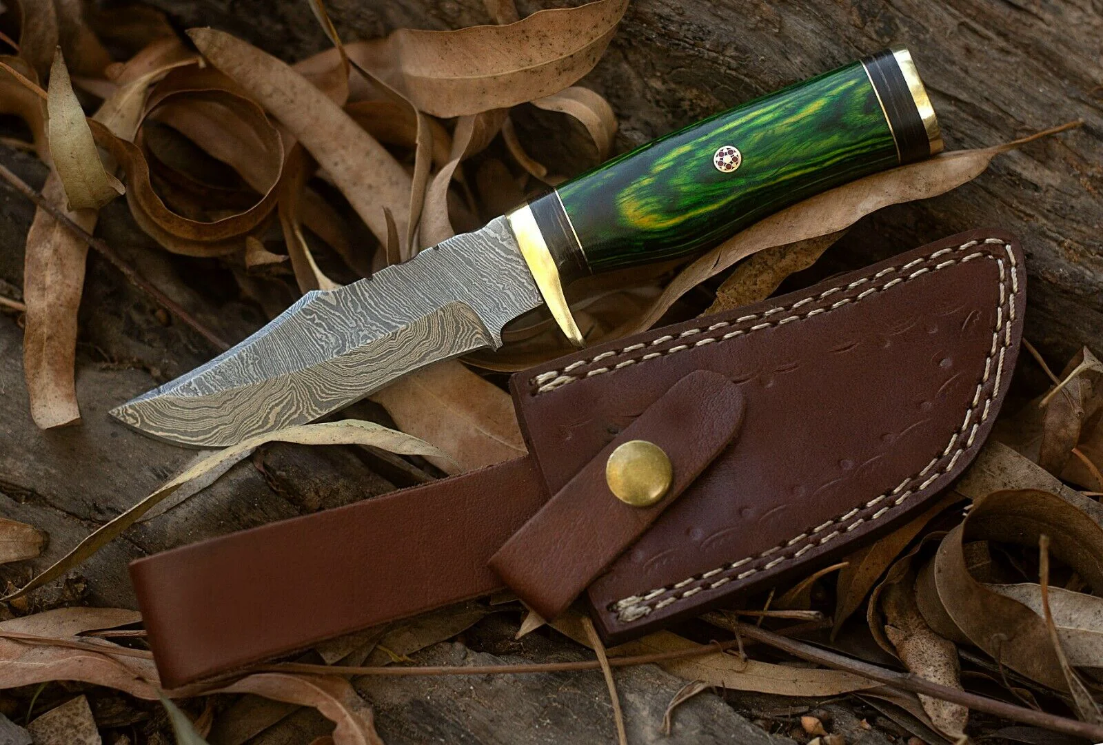 Custom Handmade Damascus Steel Hunting Knife - Image 2