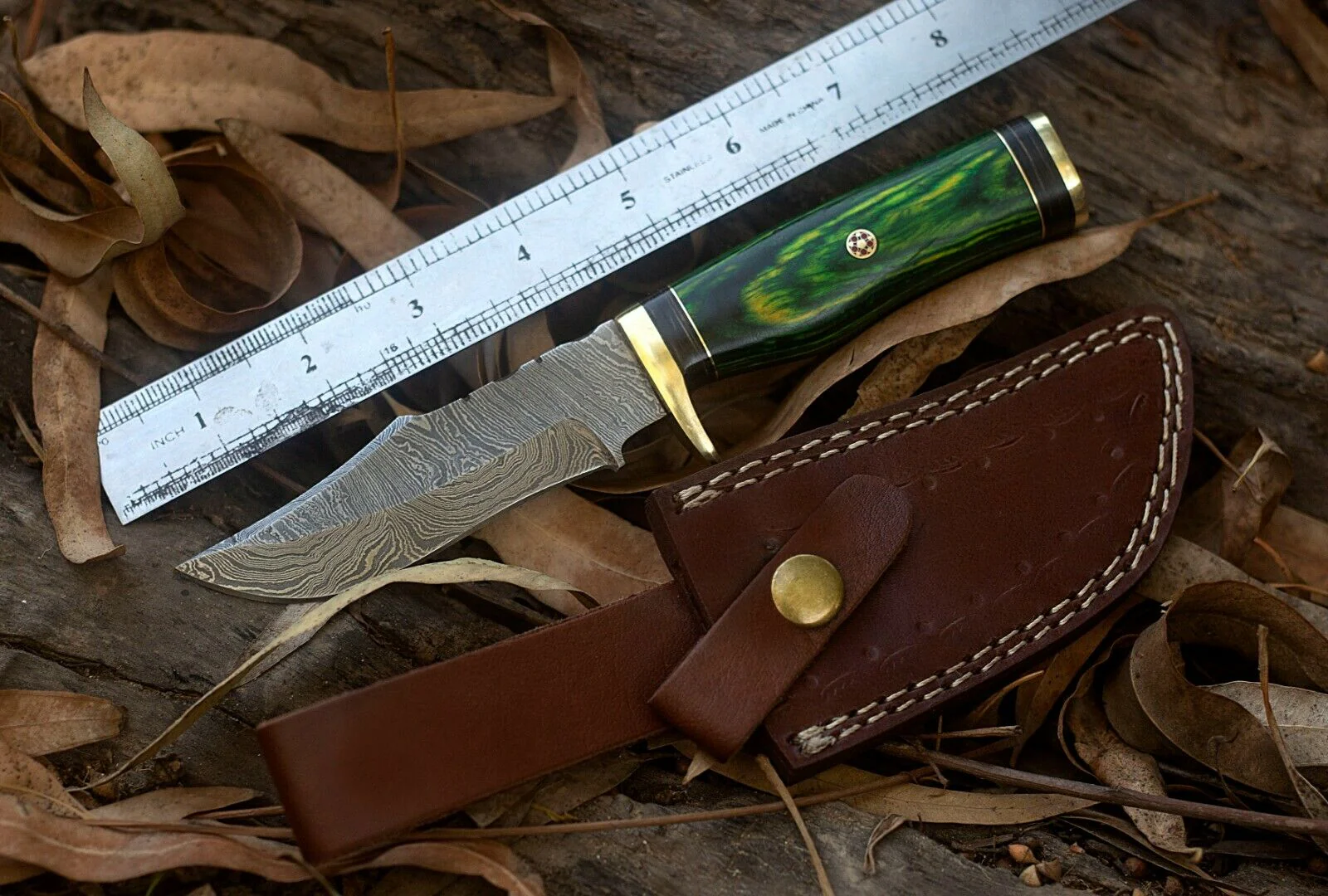 Custom Handmade Damascus Steel Hunting Knife - Image 3