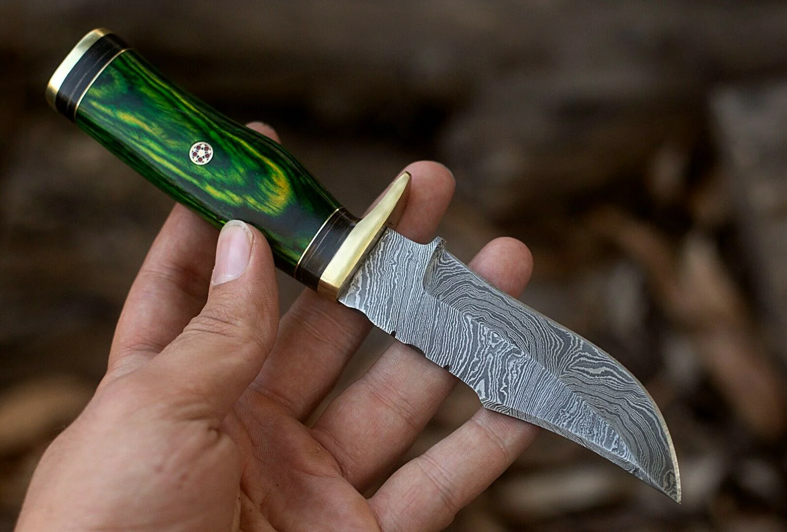 Custom Handmade Damascus Steel Hunting Knife - Image 4