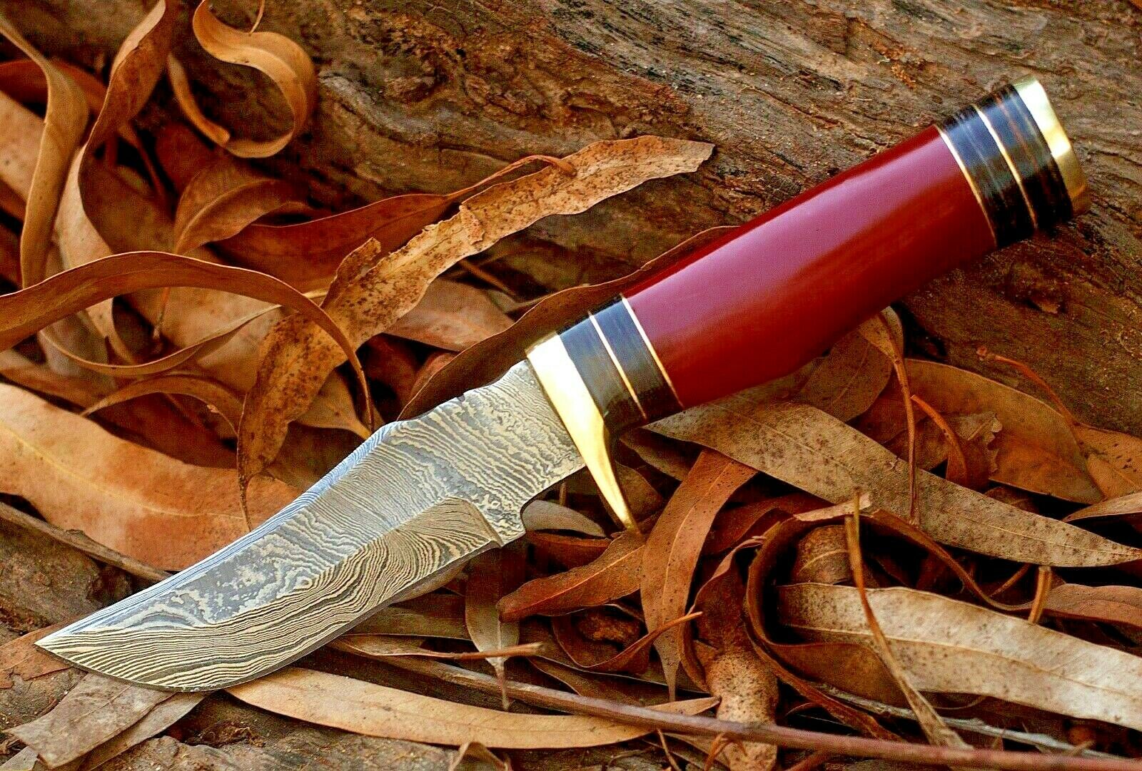 Custom Handmade Damascus Steel Hunting Knife - Image 2