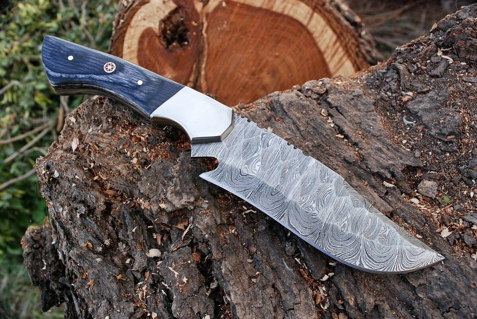 Custom Handmade Damascus Steel Hunting Knife - Image 3