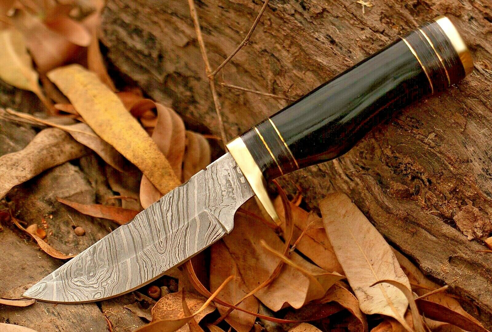 Custom Handmade Damascus Steel Hunting Knife - Image 2