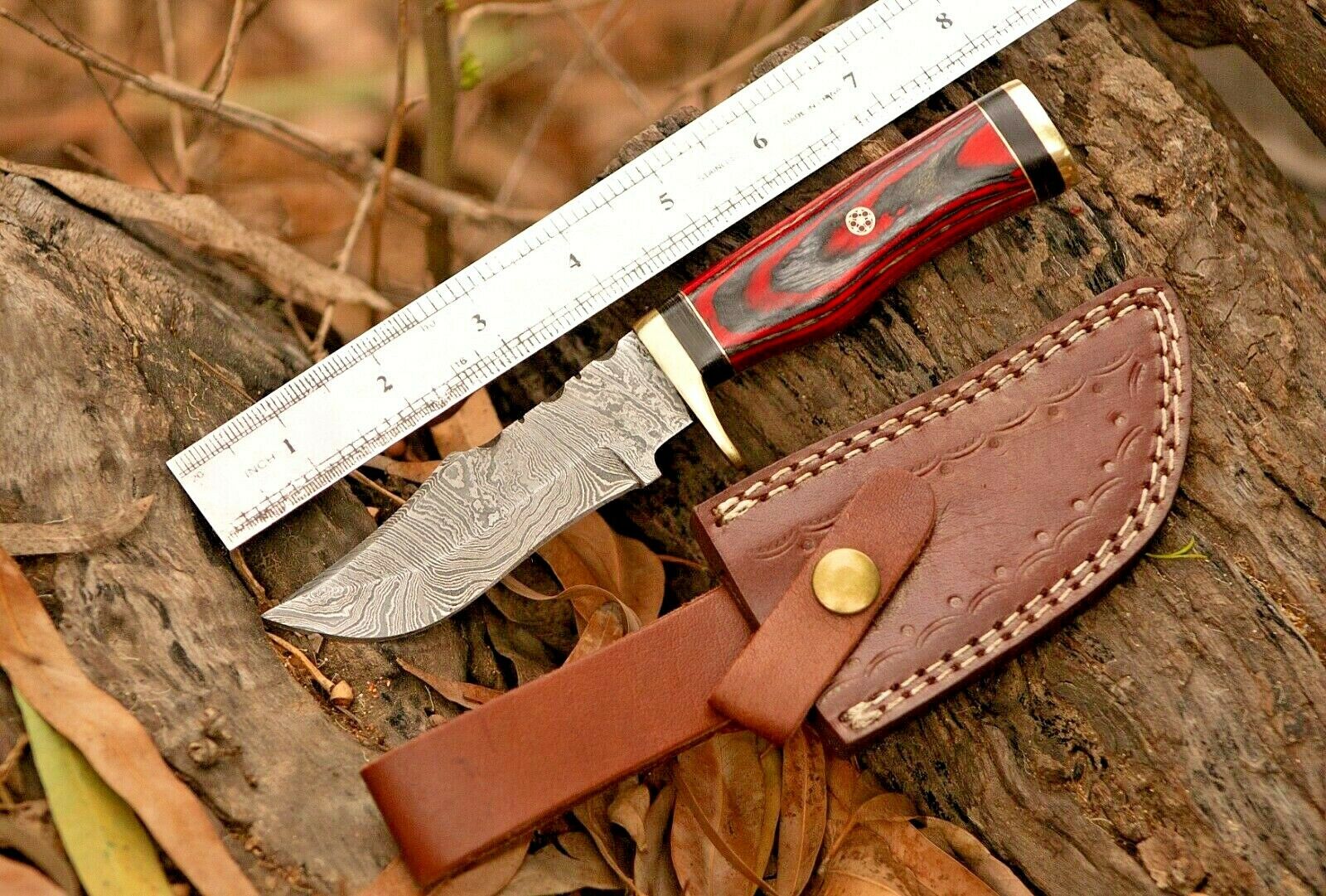 Custom Handmade Damascus Steel Hunting Knife - Image 3