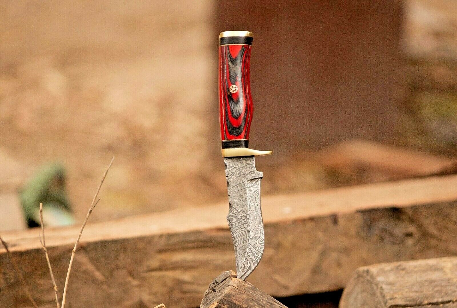 Custom Handmade Damascus Steel Hunting Knife - Image 4