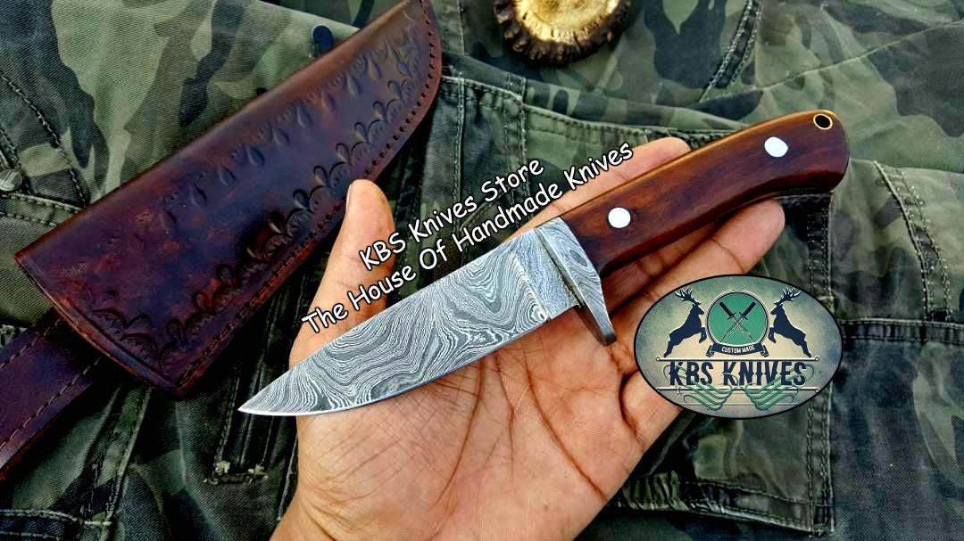Custom Handmade Damascus Steel Hunting Knife - Image 3