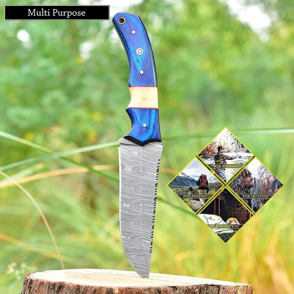 Custom Handmade Damascus Steel Hunting Knife - Image 2