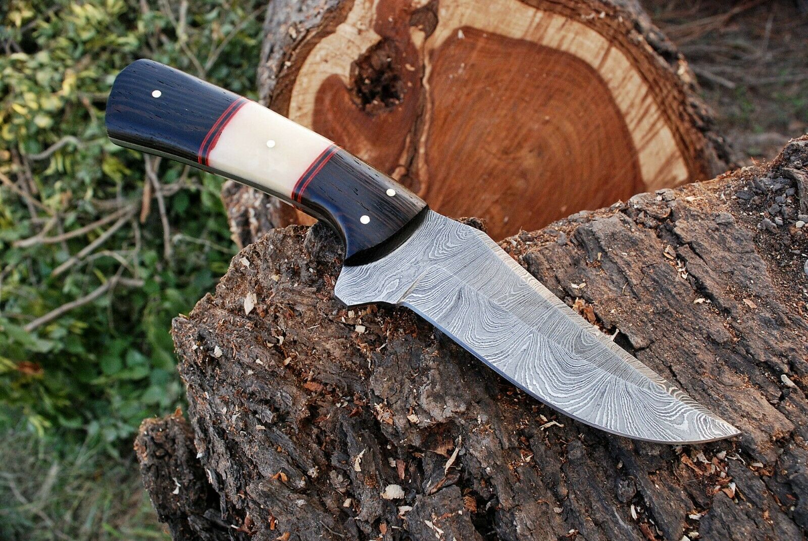 Custom Handmade Damascus Steel Hunting Knife - Image 2