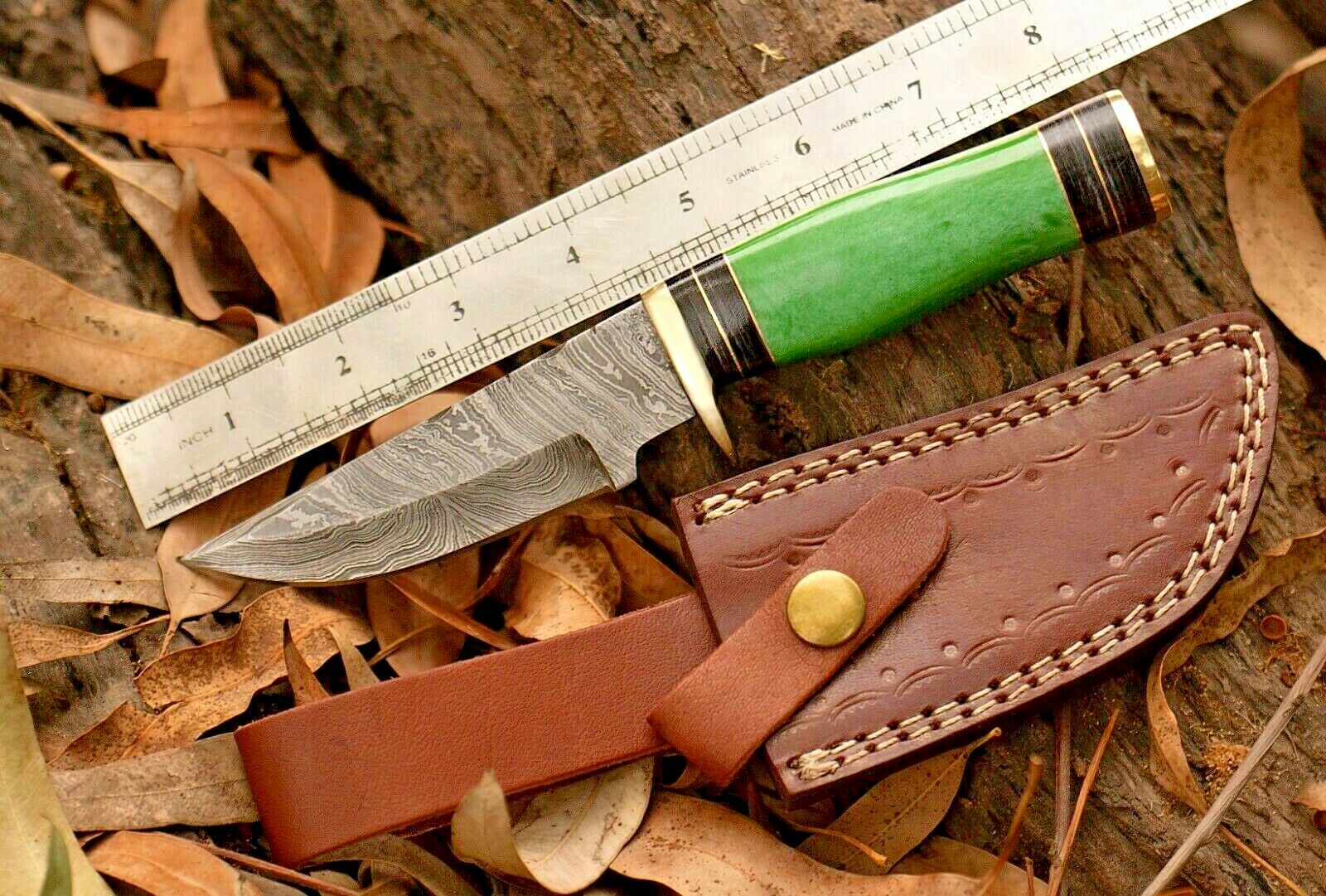 Custom Handmade Damascus Steel Hunting Knife - Image 3