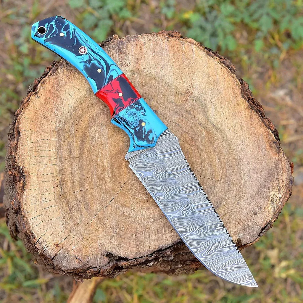 Custom Handmade Damascus Steel Hunting Knife - Image 3