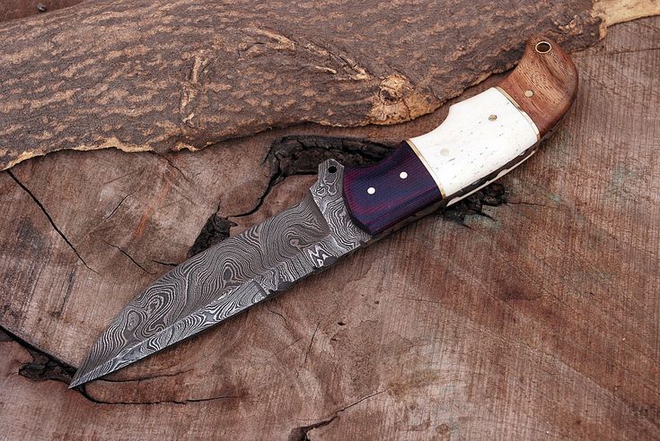 Custom Handmade Damascus Steel Hunting Knife with G10, Bone & Rosewood Handle – 9" | KBS Knives - Image 2