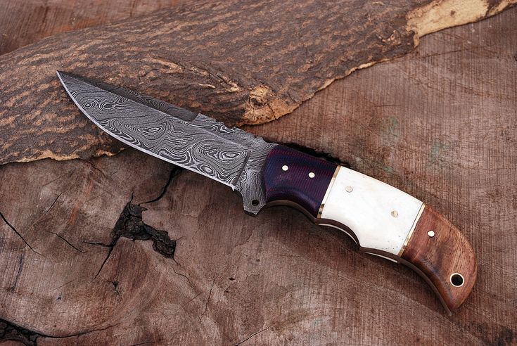 Custom Handmade Damascus Steel Hunting Knife with G10, Bone & Rosewood Handle – 9" | KBS Knives - Image 3