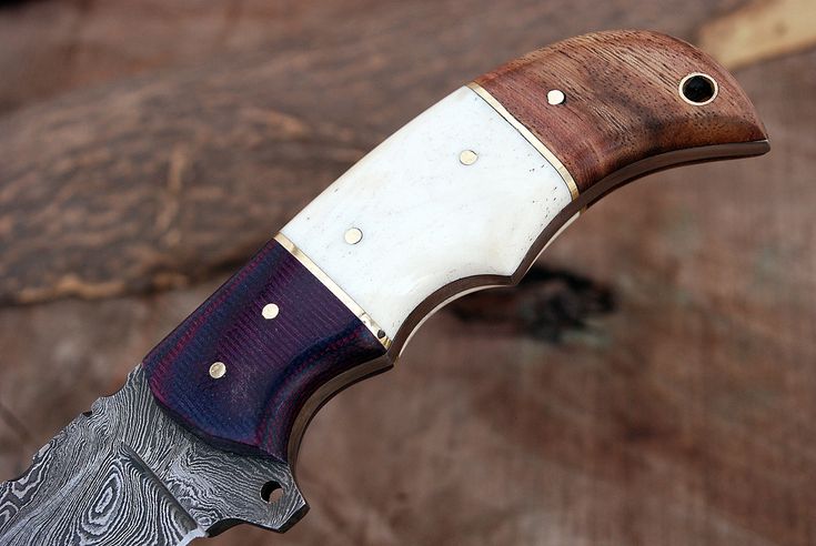 Custom Handmade Damascus Steel Hunting Knife with G10, Bone & Rosewood Handle – 9" | KBS Knives - Image 4