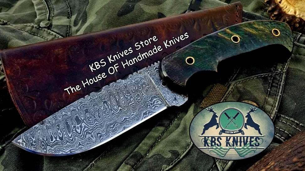 Custom Handmade Damascus Steel Hunting Skinning Camping Knife - Image 4