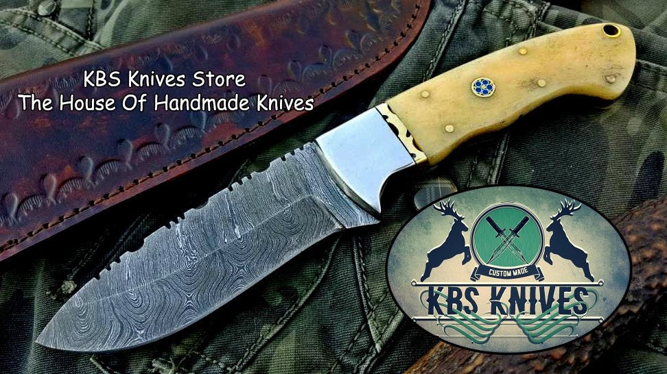 Custom Handmade Damascus Steel Hunting Skinning Camping Knife - Image 4