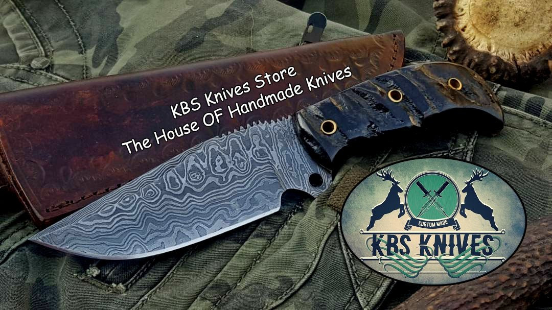 Custom Handmade Damascus Steel Hunting Skinning Camping Knife - Image 4