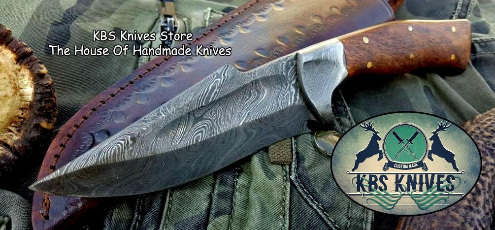 Custom Handmade Damascus Steel Hunting Skinning Camping Knife - Image 5