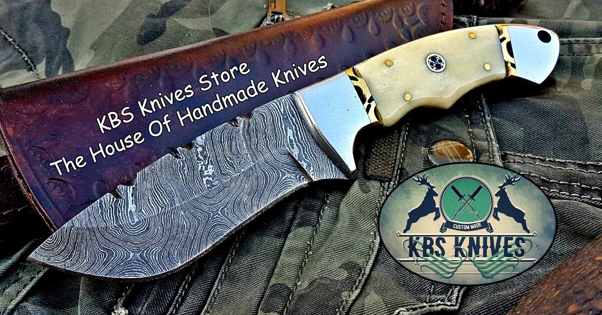 Custom Handmade Damascus Steel Hunting Skinning Camping Knife - Image 4