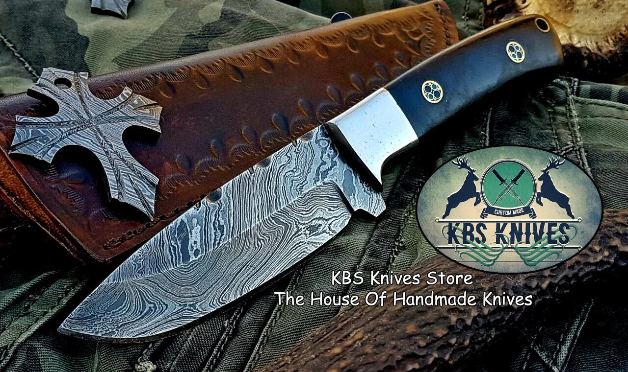 Custom Handmade Damascus Steel Hunting Skinning Camping Knife - Image 4