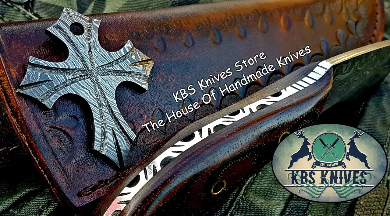 Custom Handmade Damascus Steel Hunting Skinning Knife - Image 5