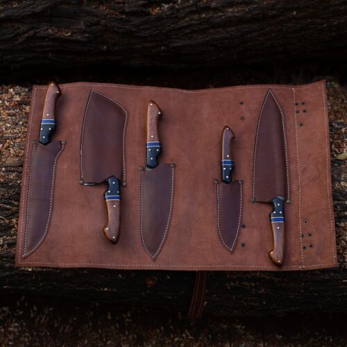Custom Handmade Damascus Steel Knife Set with Rosewood - Image 4