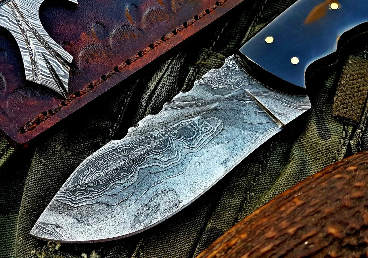 Custom Handmade Damascus Steel Skinner Knife - Image 2