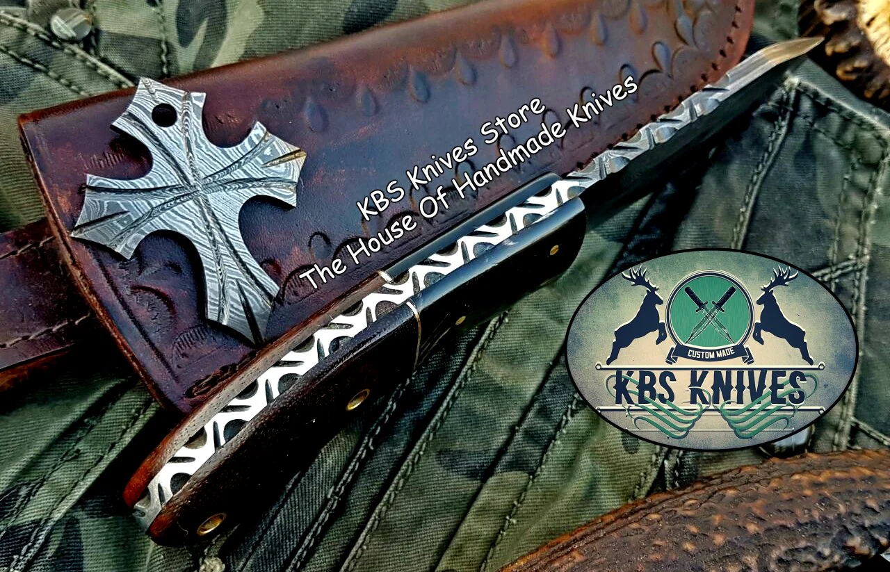 Custom Handmade Damascus Steel Skinner Knife - Image 4