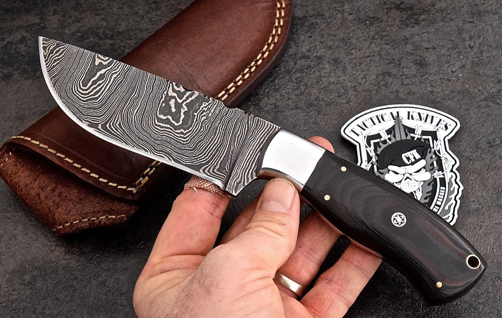 Custom Handmade Damascus Steel Skinning/Camping/Hunting Knife - Image 3
