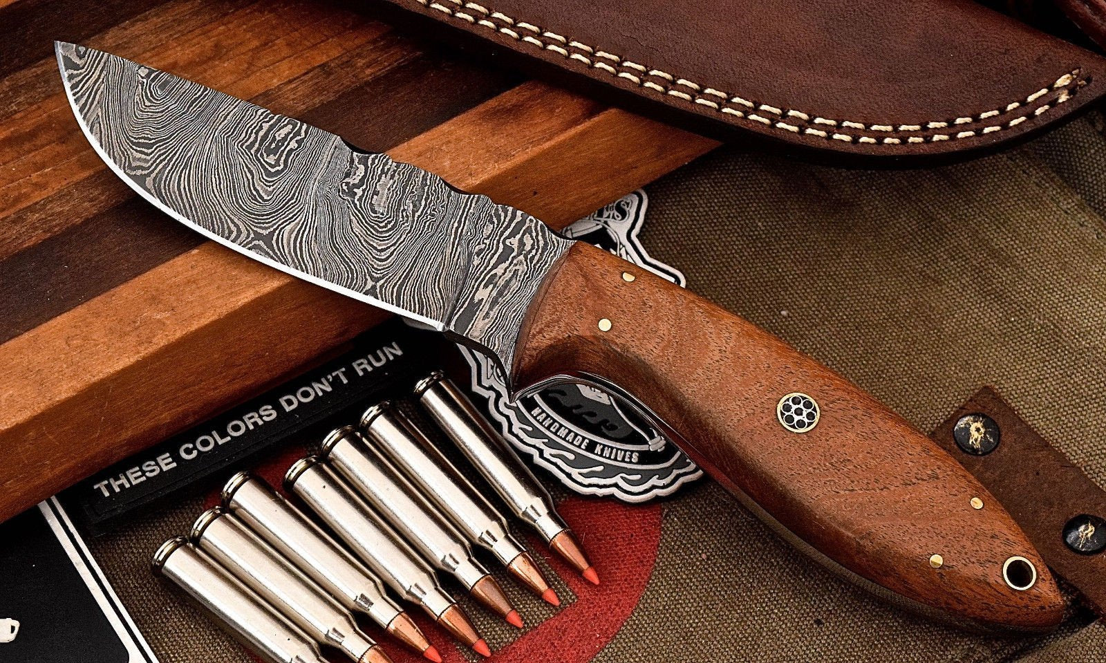 Custom Handmade Damascus Steel Skinning/Camping/Hunting Knife - Image 3