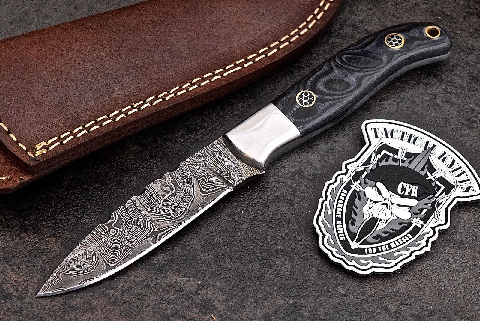 Custom Handmade Damascus Steel Skinning/Camping/Hunting Knife