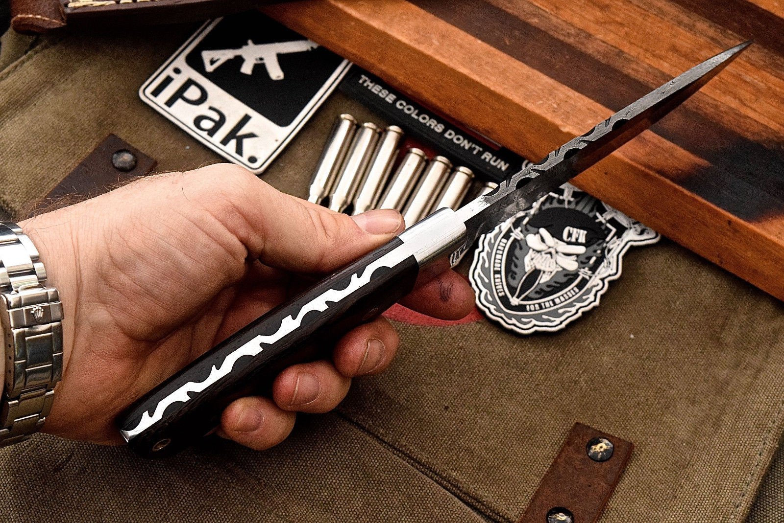 Custom Handmade Damascus Steel Skinning/Camping/Hunting Knife - Image 2