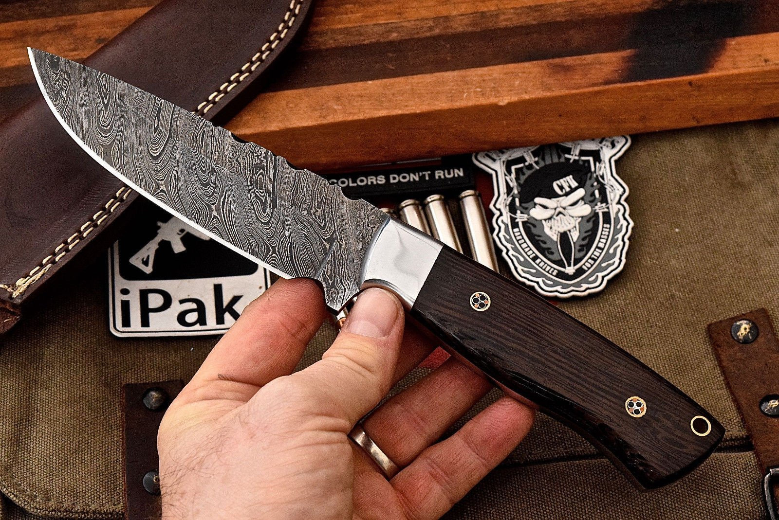 Custom Handmade Damascus Steel Skinning/Camping/Hunting Knife - Image 3