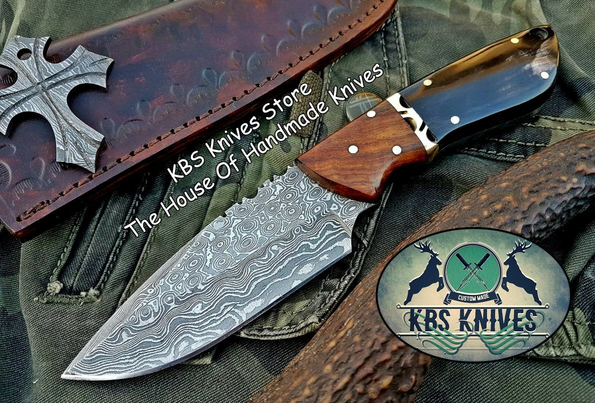 Custom Handmade Damascus Steel Skinning Knife - Image 5