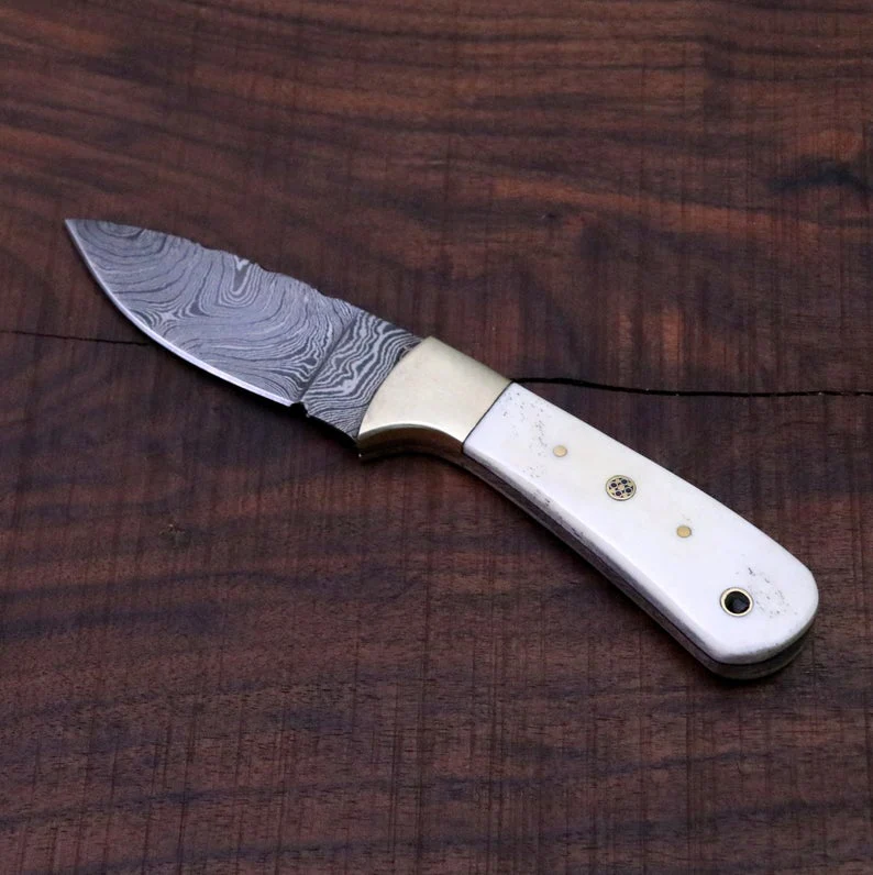 CUSTOM HANDMADE DAMASCUS STEEL SKINNING KNIFE - Image 3
