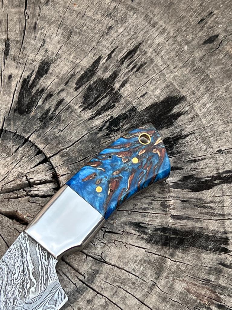 Custom Handmade Damascus Steel Skinning Knife - Image 5