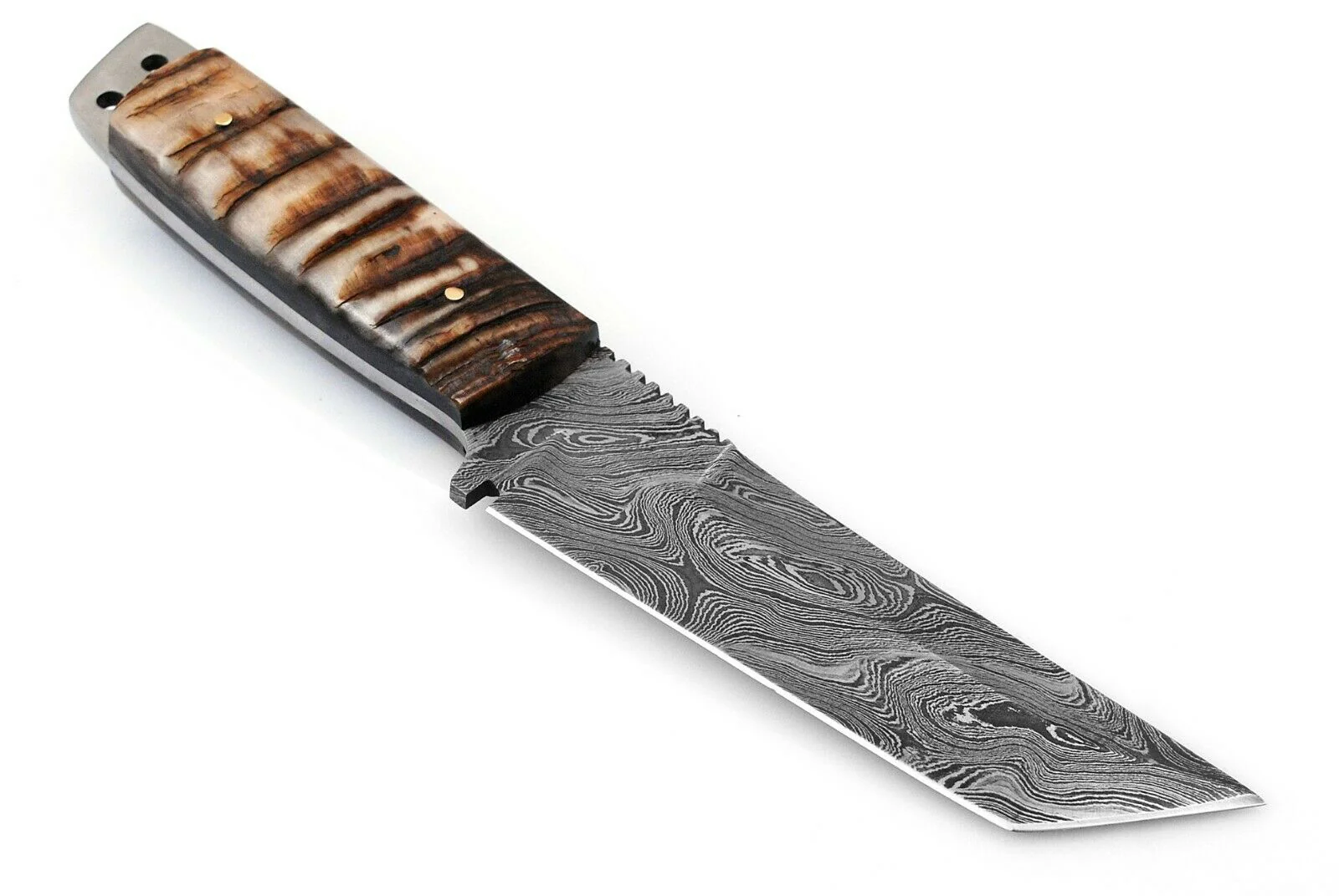 Custom Handmade Damascus Steel Tanto Knife - Image 2