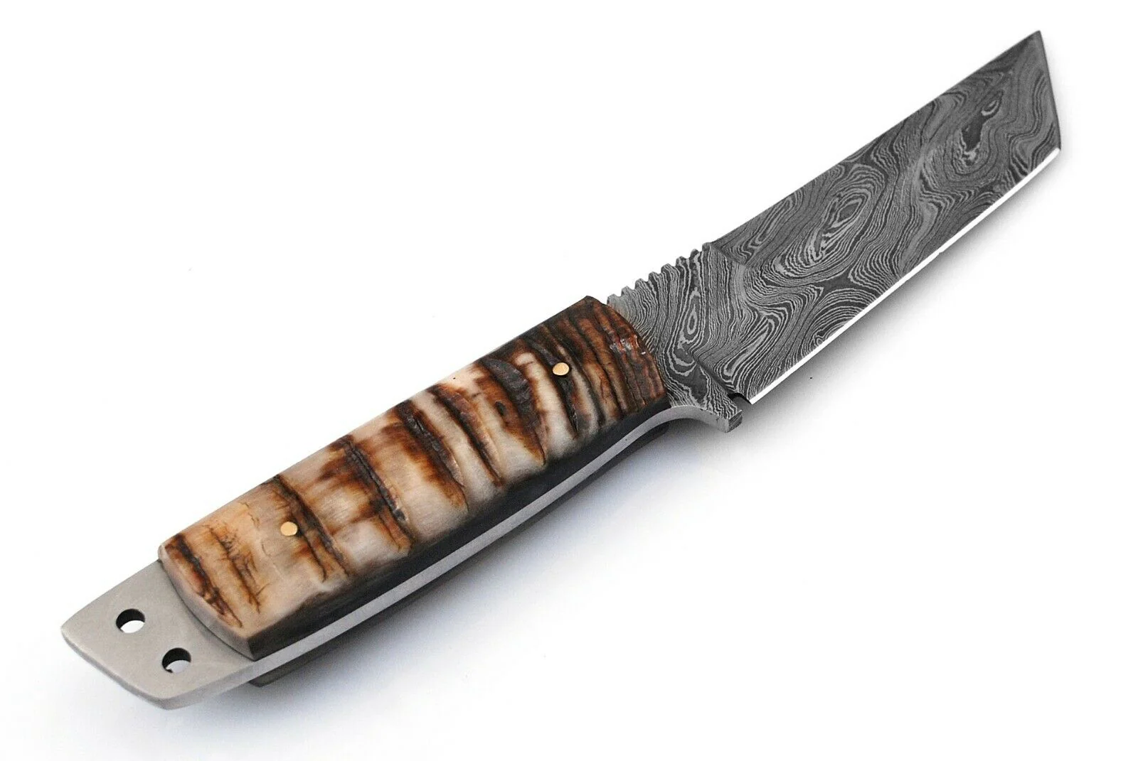 Custom Handmade Damascus Steel Tanto Knife - Image 3