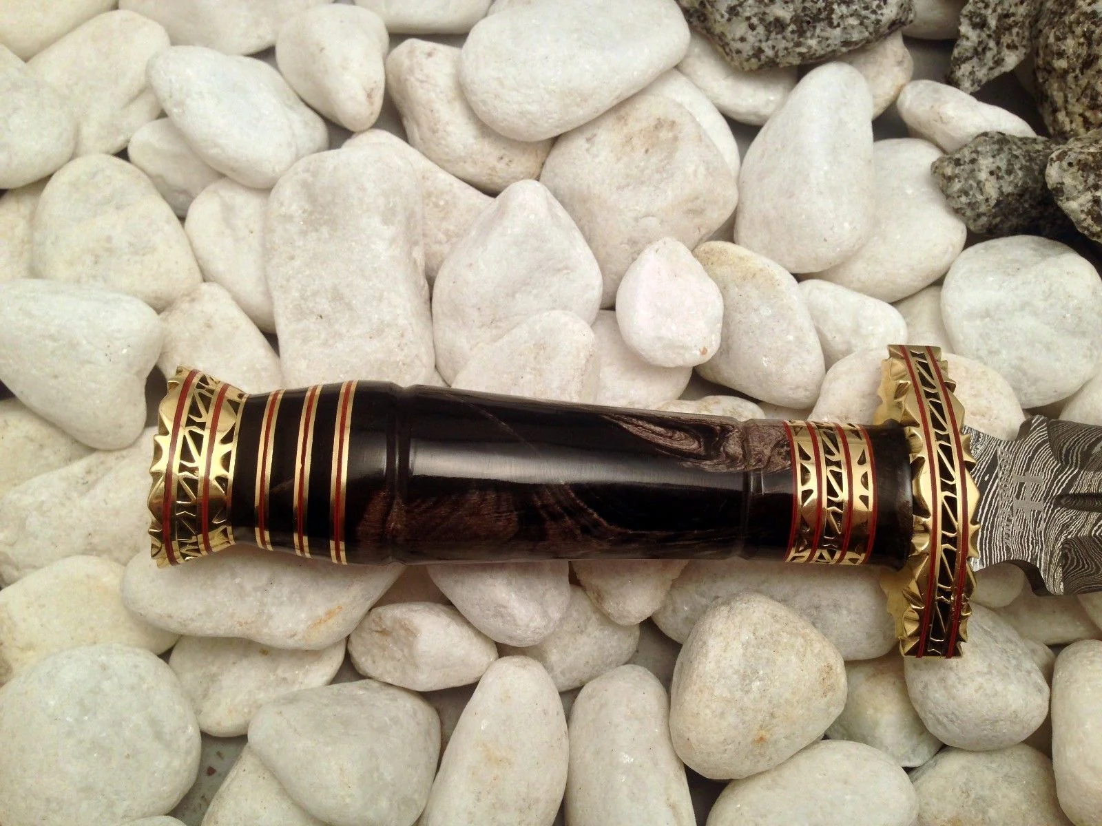 Custom Handmade Double Edge Damascus Steel Hunters Knife - Image 2