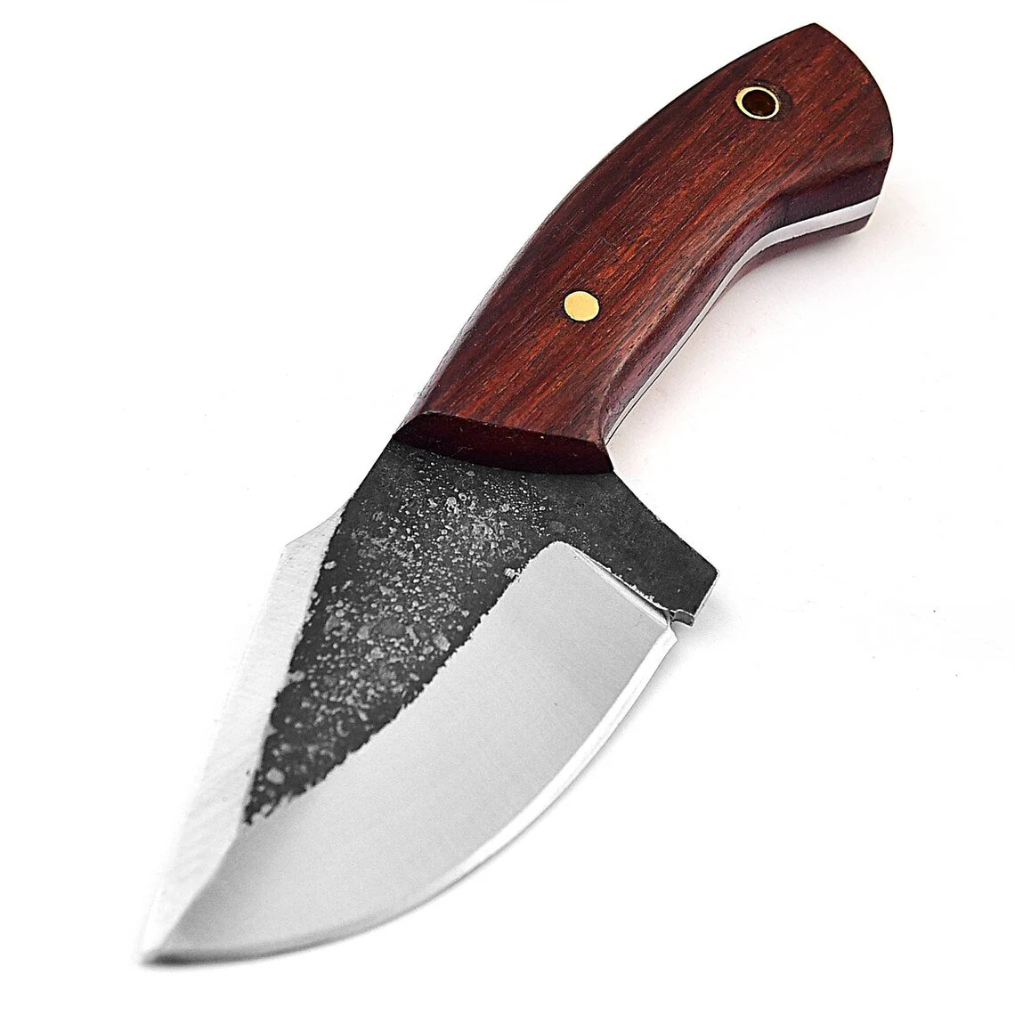 Custom Handmade EDC Skinning Knife with Full Tang Forged 1095 High Carbon Steel Blade and Rosewood Handle - 7 Inches - Image 4